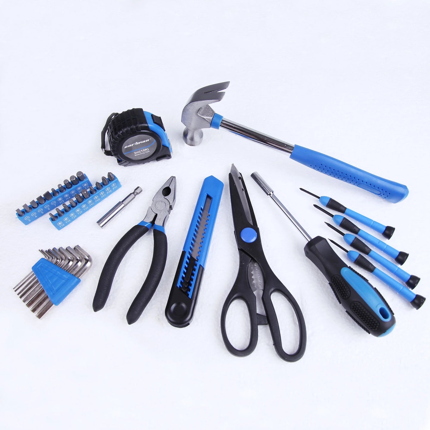Blue 39-Piece DIY Tool Kit – Hand Tools Organized in Storage Case