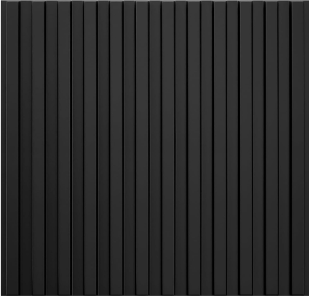 Modern Black Slat Wall Panels – 3D PVC Fluted Wall Decor Tiles 19.7" x 19.7" (12 Pack)