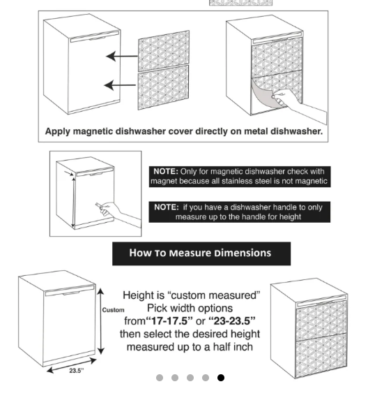 Blooming Star Dishwasher Cover – Magnetic Decorative Panel for Kitchen Appliance Makeover