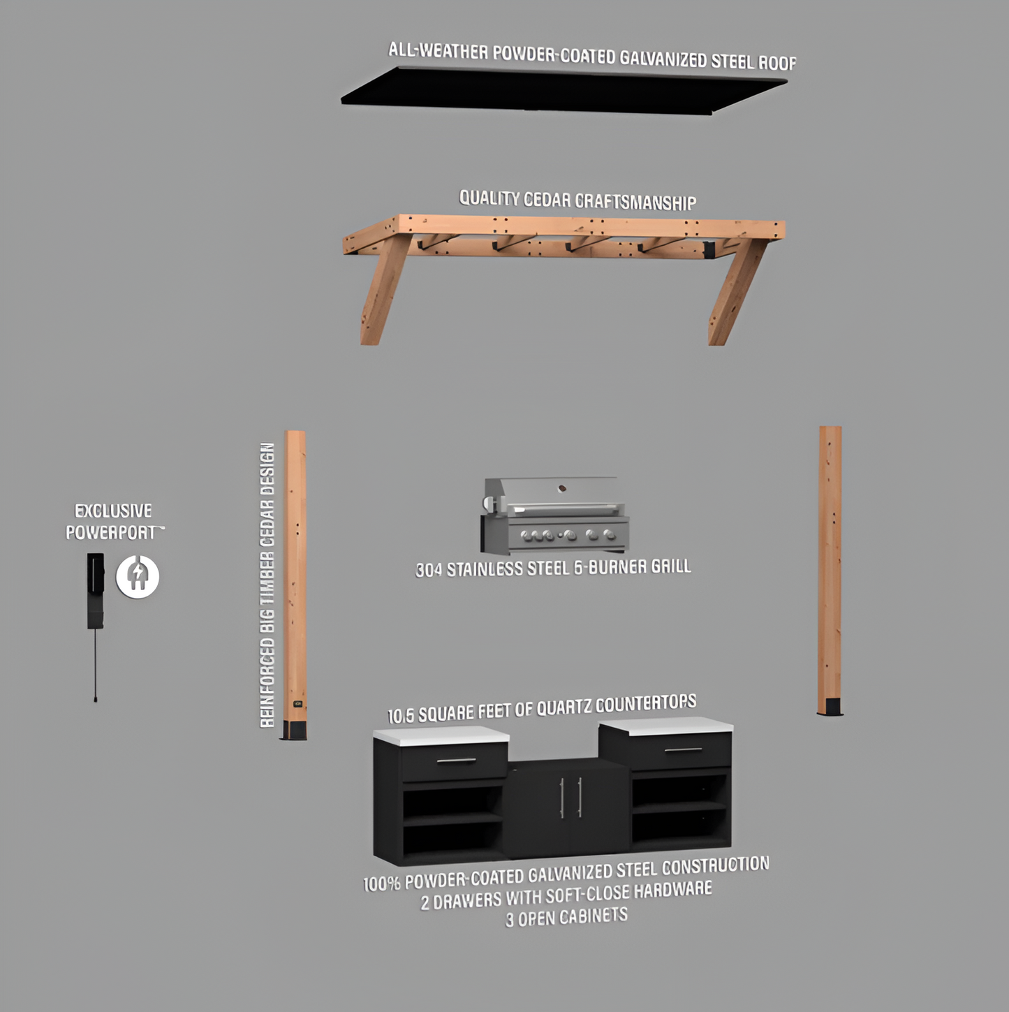 Timber Rock Outdoor Grill Cook Station