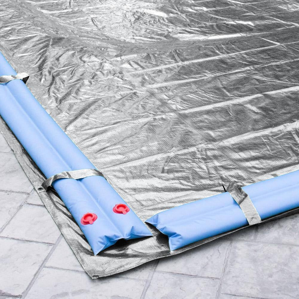 Silverado 18 Ft. X 40 Ft. Rectangular Silver Solid In-Ground Winter Pool Cover