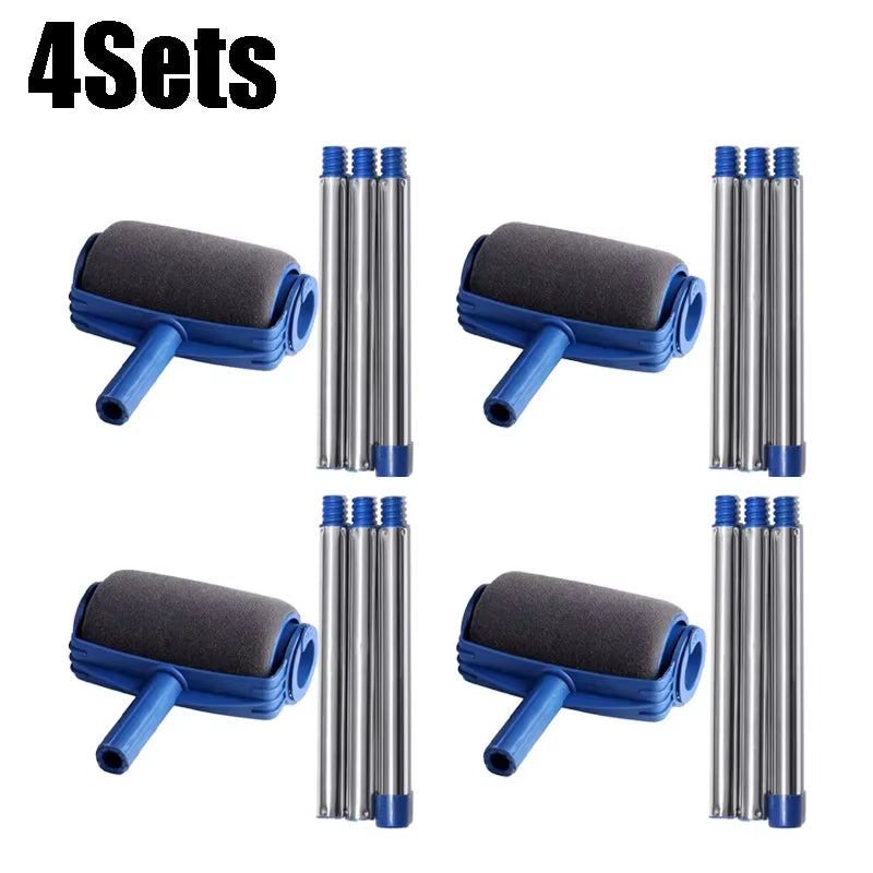 Multi Functional High Quality Handle Paint Roller Set Plastic Handle Painting Roller Brush for Office House Decoration