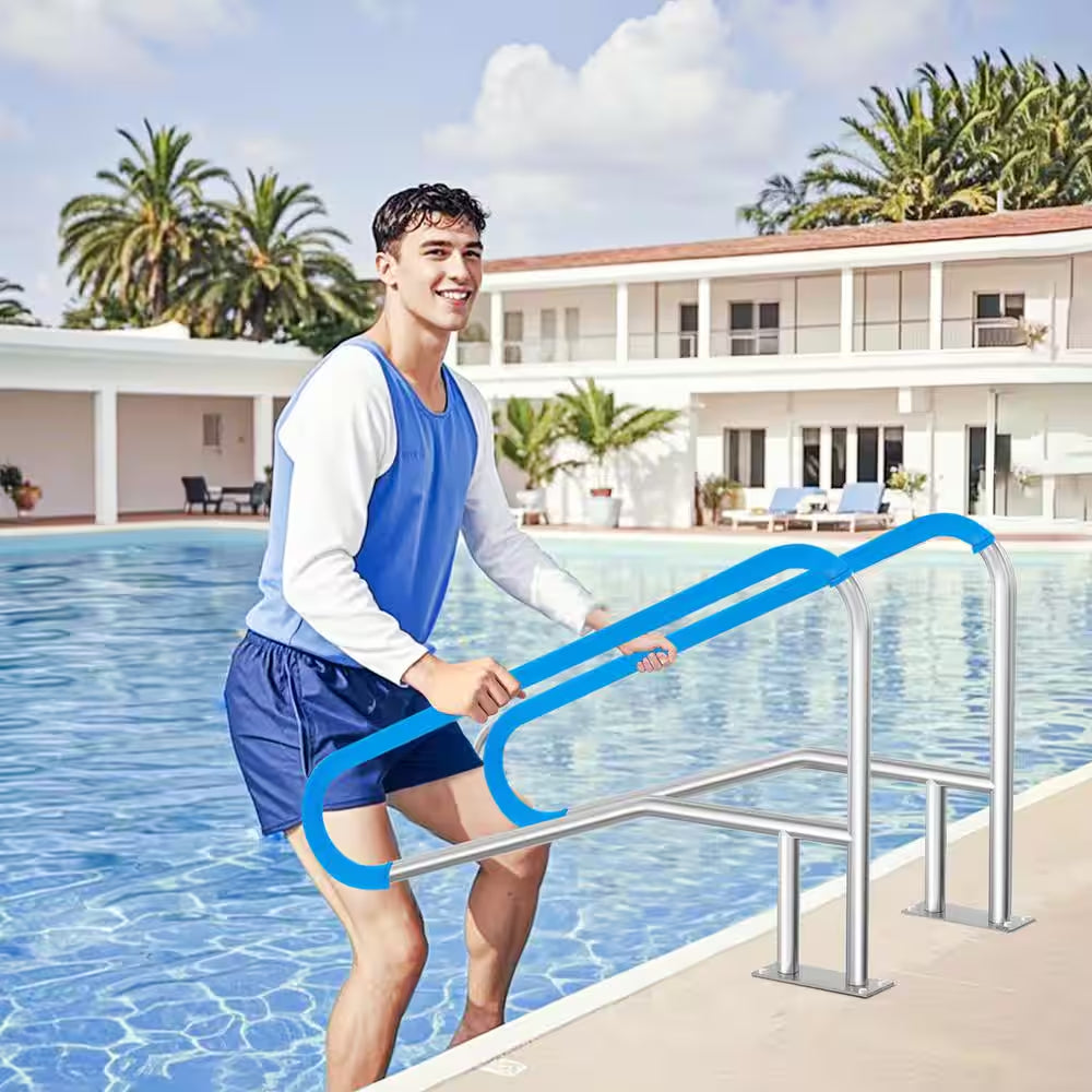 Stainless Steel Pool Handrail – Durable Swimming Pool Railing for Above Ground Pools - 55 x 32 in.