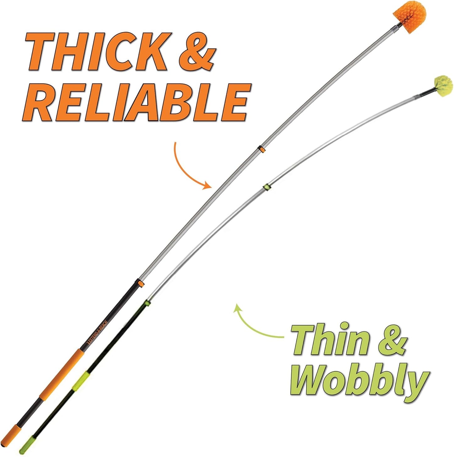 30 Ft Telescopic Extension Pole for Painting – Heavy Duty Adjustable Extendable Pole with Universal Metal Tip for Window Cleaning, Dusting & High Reach Tasks