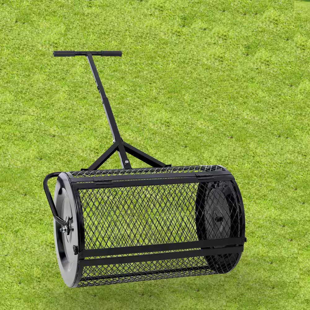 Adjustable Compost Spreader, Rust & Corrosion-Proof Lawn and Garden Peat Moss Spreader - 24-Inch 