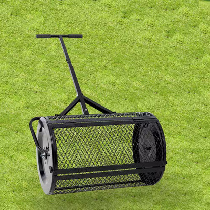 Adjustable Compost Spreader, Rust & Corrosion-Proof Lawn and Garden Peat Moss Spreader - 24-Inch 