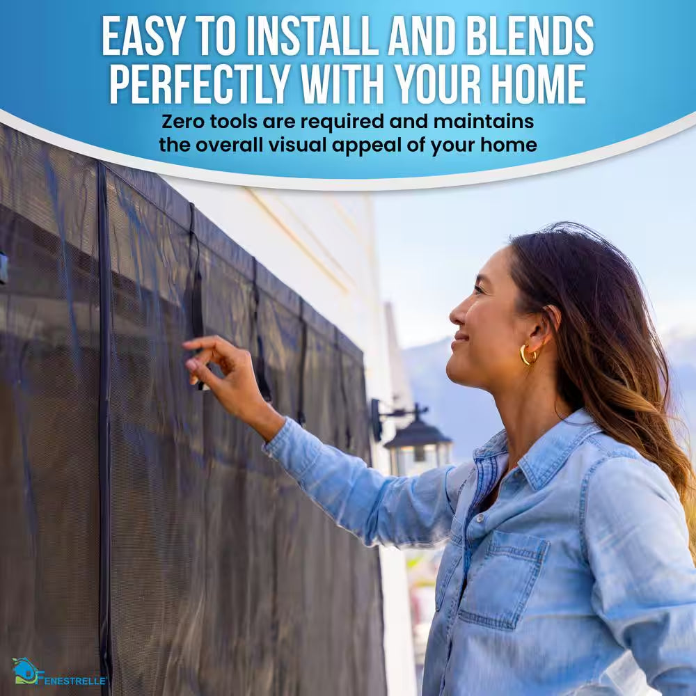 One Car Roll-Up Garage Door Screen with Magnetic Closure - 8 Ft. X 7 Ft. 