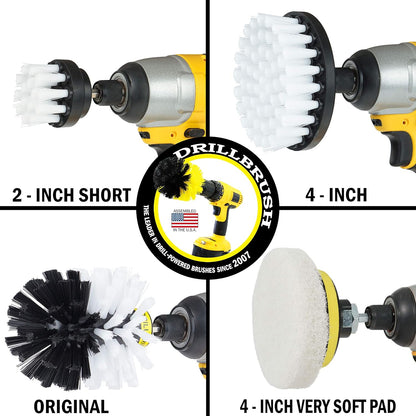  Rotary Drill Cleaning Brush Kit – Auto, Upholstery, Bathroom & Shower Scrubber Pads