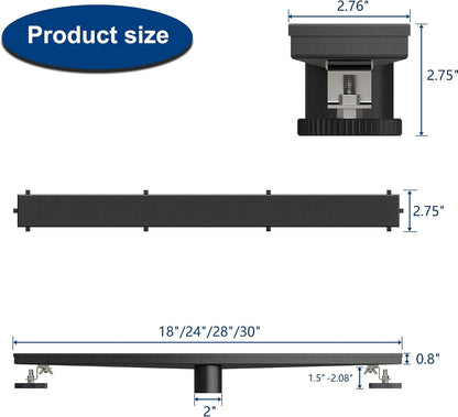 24-Inch Linear Shower Drain,With 2-In-1 Flat & Tile Insert Shiny Black Cover, Rectangle Shower Floor Drain, Floor Shower Drain with Adjustable Leveling Feet, Hair Strainer