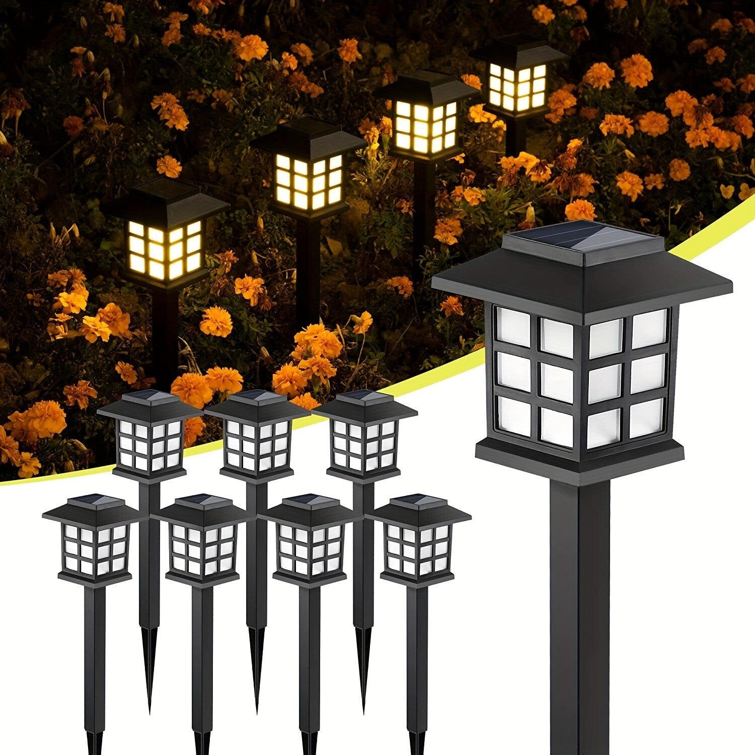 Solar Garden Lights Outdoor Waterproof Landscape LED Lights Pathway Yard