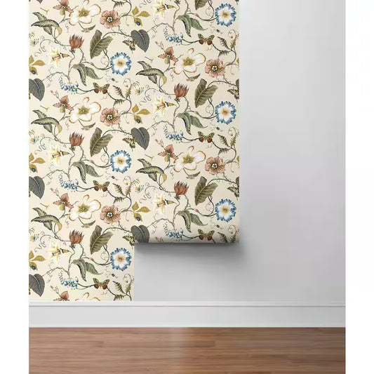 Alabaster Summer Garden Floral Vinyl Peel and Stick Wallpaper Roll - 40.5 Sq. Ft. 