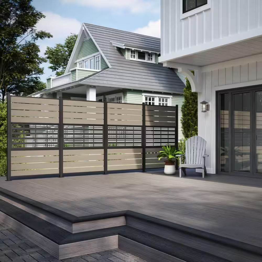 2 In. X 2 In. Black Metal Flange Mount Kit for Privacy Screen Post