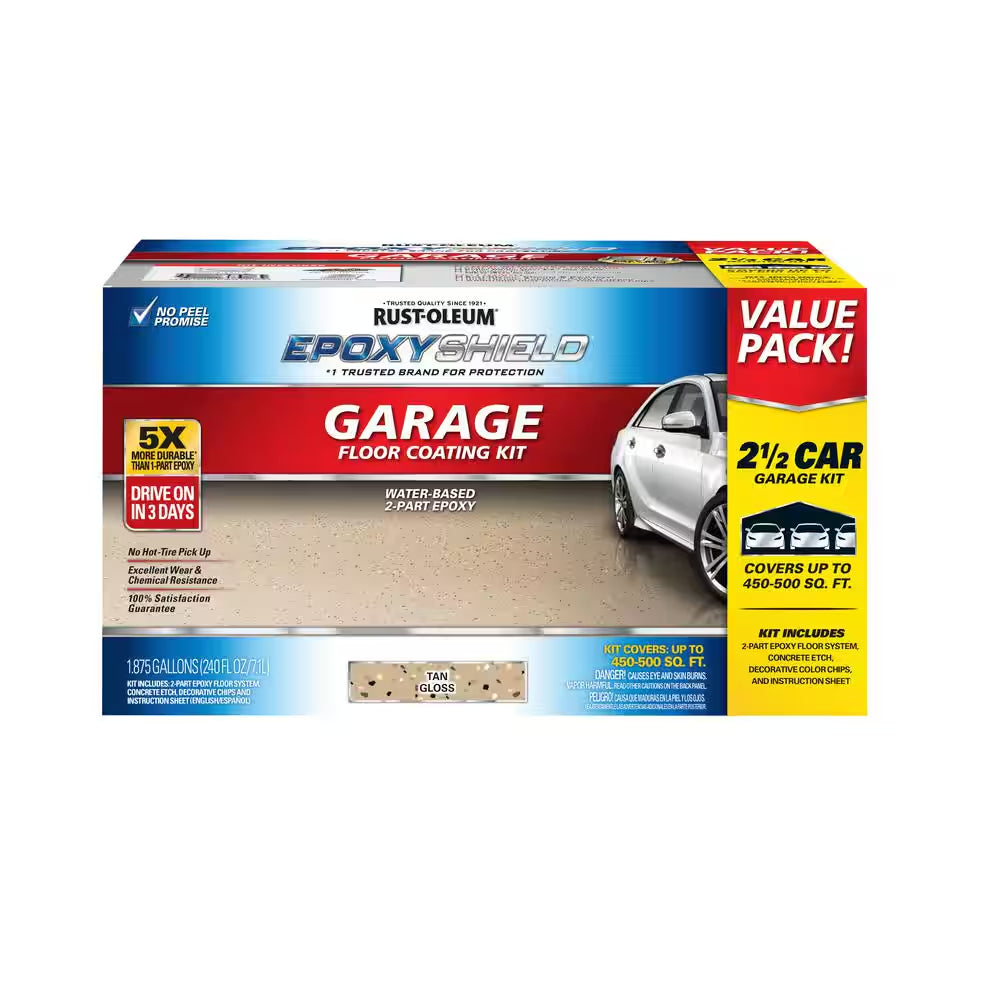 240 Oz. Tan Epoxy 1 Car Garage Floor Kit