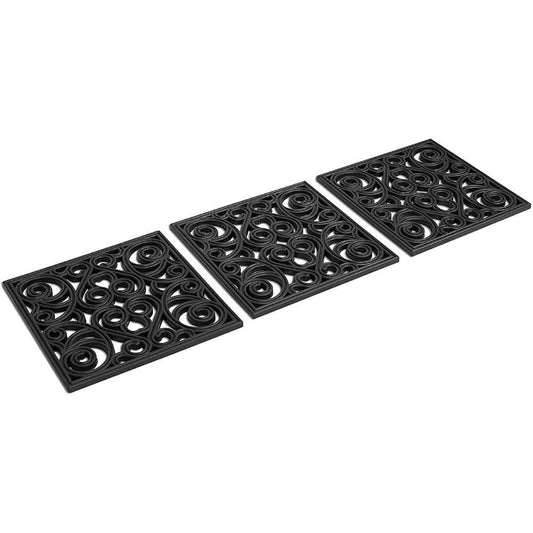Black Rubber Tile Step Stone (Set of 3) 12 In. X 12 In.