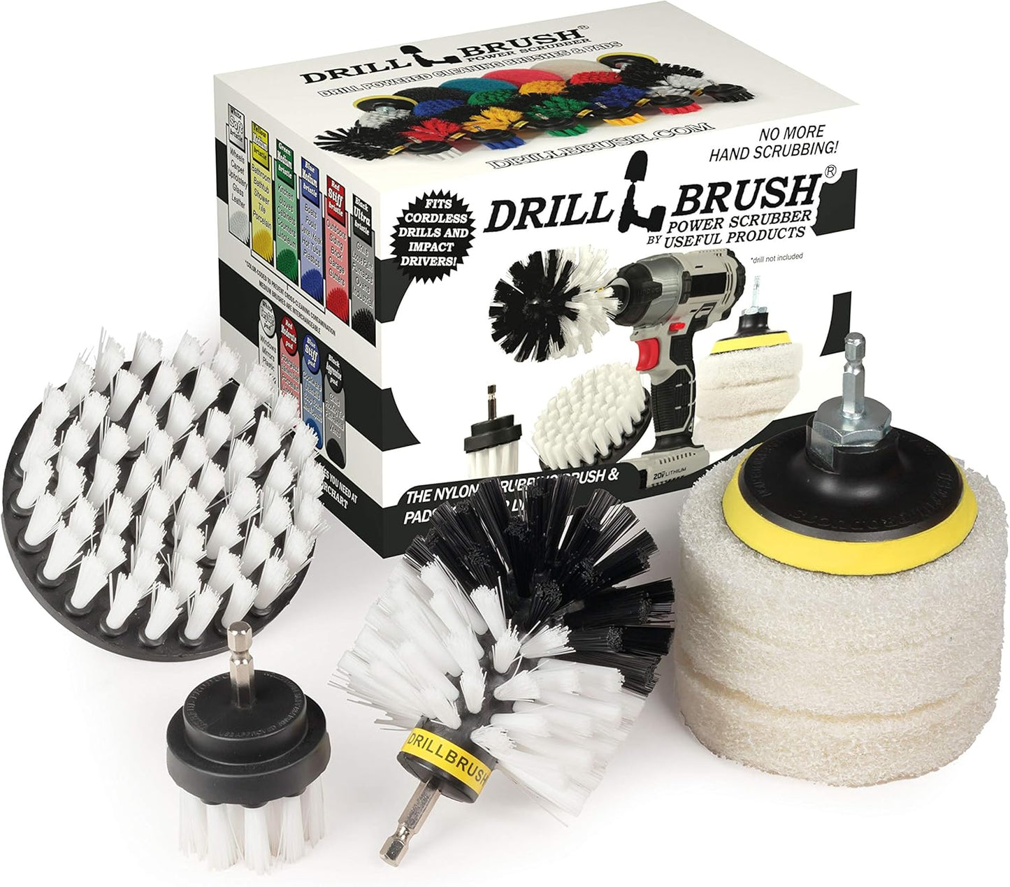  Rotary Drill Cleaning Brush Kit – Auto, Upholstery, Bathroom & Shower Scrubber Pads