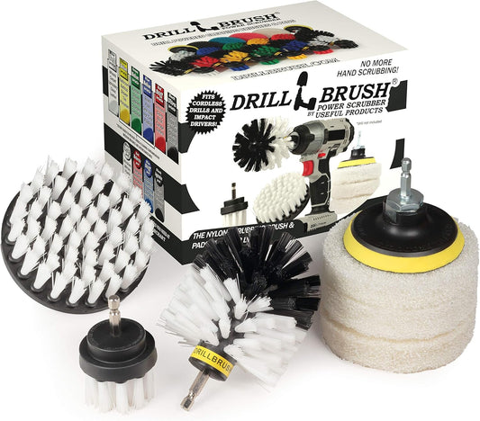  Rotary Drill Cleaning Brush Kit – Auto, Upholstery, Bathroom & Shower Scrubber Pads