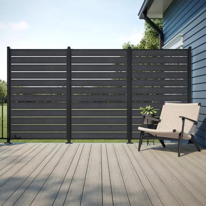 2 In. X 2 In. Black Metal Flange Mount Kit for Privacy Screen Post