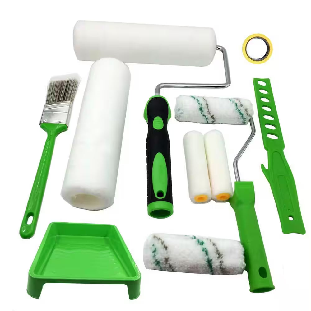 12-Piece Acrylic Paint Roller Kit – Complete Wall Painting Set with Roller Covers, Frames & Brushes