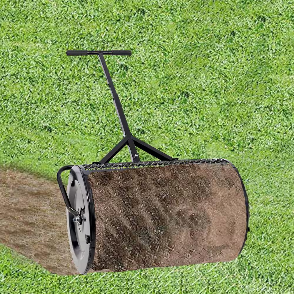Adjustable Compost Spreader, Rust & Corrosion-Proof Lawn and Garden Peat Moss Spreader - 24-Inch 
