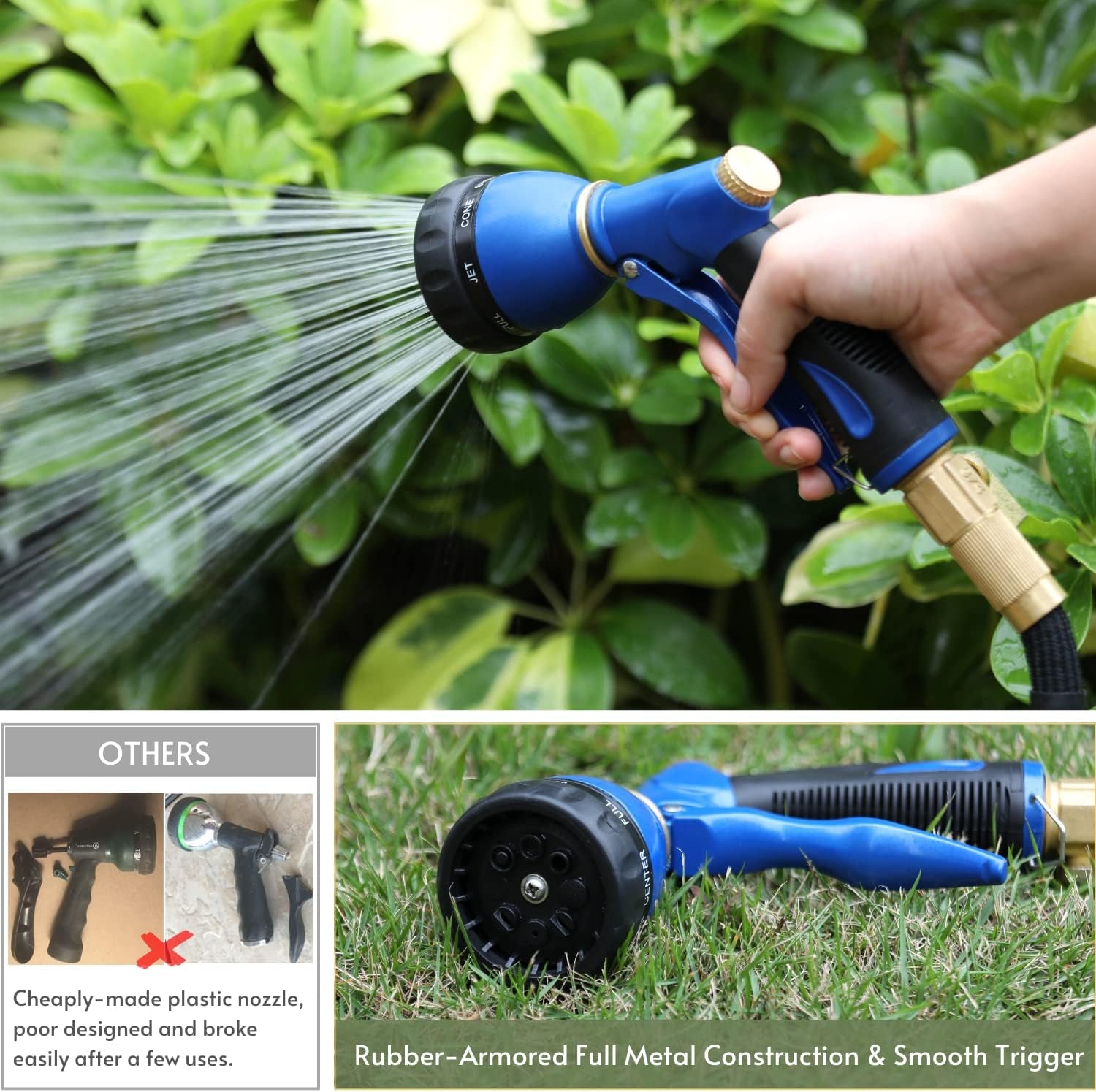 Garden Hose Nozzle – High Pressure, 8 Patterns, Watering Plants & Washing
