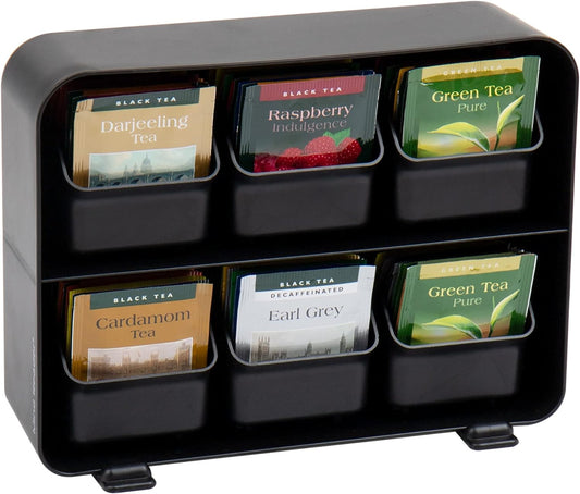Tea Bag & Tea Station Organizer – Countertop Storage, Black