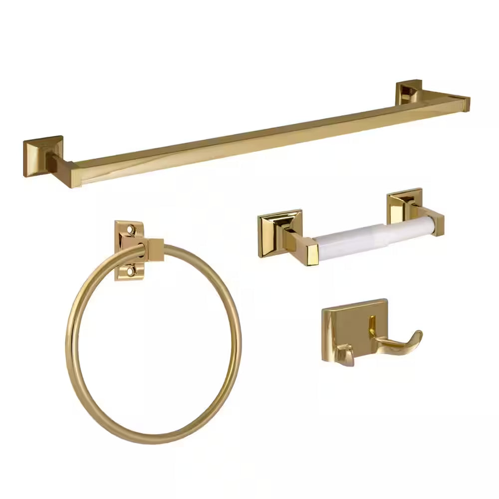 Polished Brass 4-Piece Millbridge Bathroom Accessory Set – Complete Hardware Kit