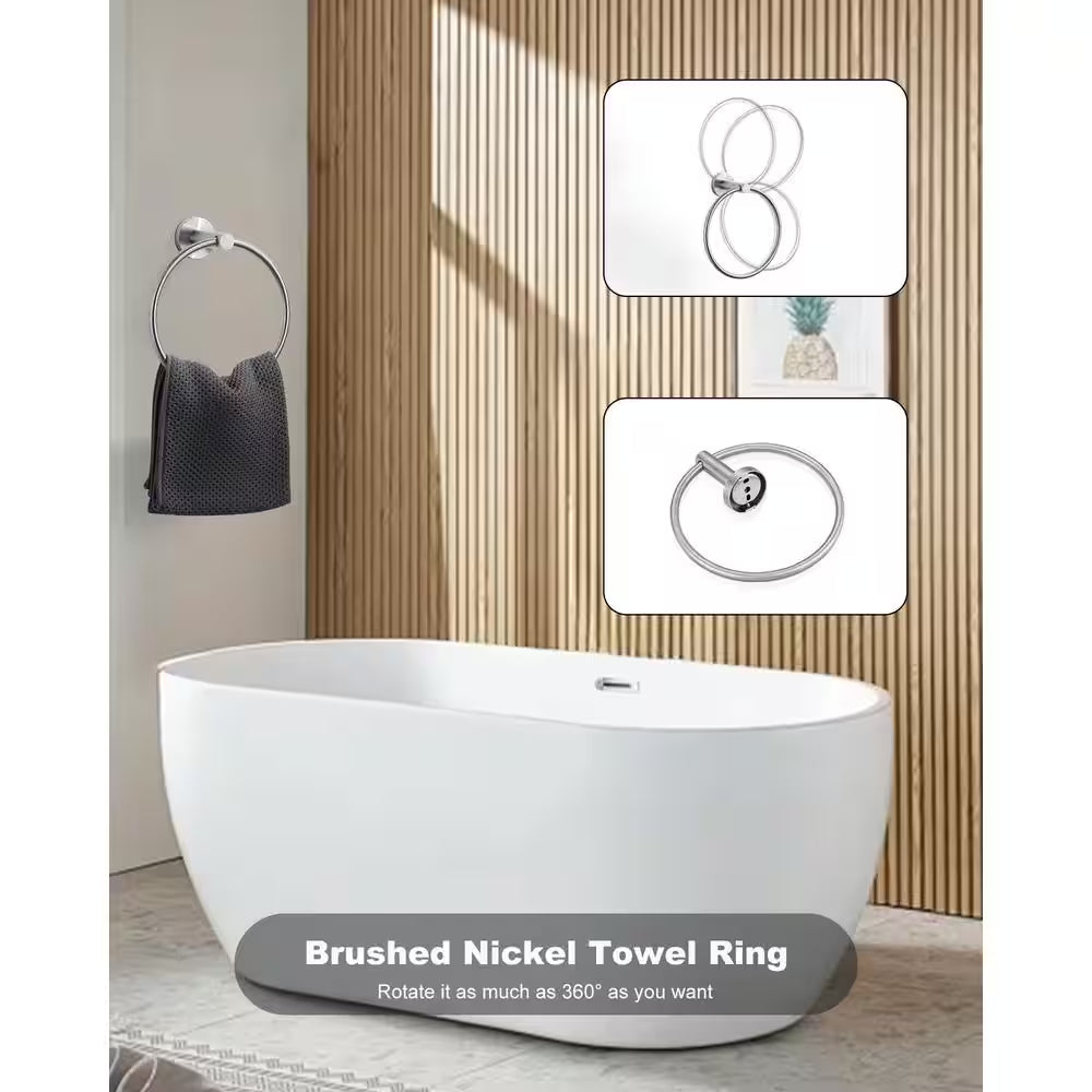 Modern 3-Piece Bathroom Hardware Set in Brushed Nickel – Complete Bath Accessories Kit