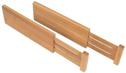 6 Bamboo Drawer Organizers – Expandable Divider Set for Kitchen