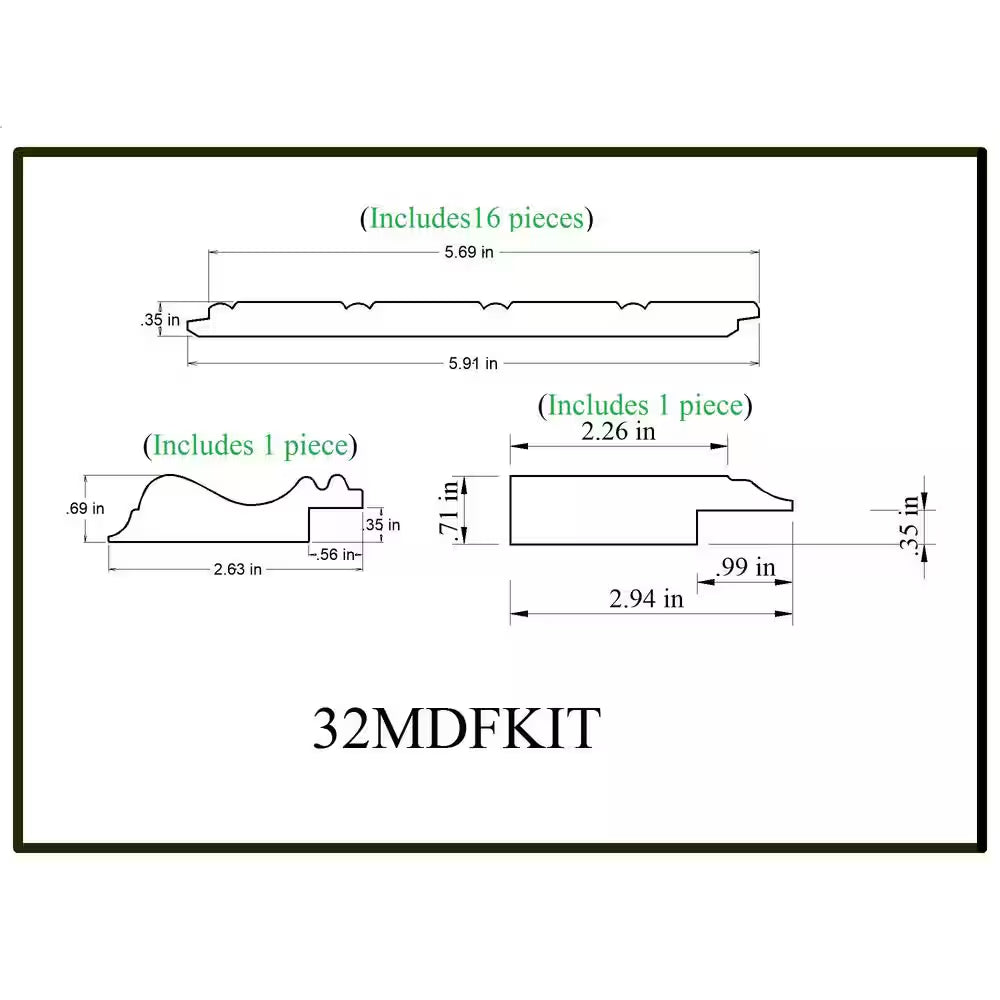 5/16 In. X 5-29/32 In. X 32 In. - 8 Lin. Ft. MDF Overlapping Wainscot Interior Paneling Kit