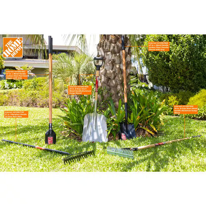 Long Wood Handle 19-Tine Adjustable Thatch Rake - 54 In. 