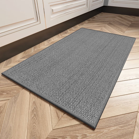 Kitchen Mat Washable Kitchen Rugs and Mats Non Skid Absorbent Runner Rugs for Kitchen Front of Sink Kitchen Floor Mats 16"X24" Dark Gray Kitchen Mats or Rugs