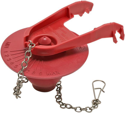 Universal Toilet Flapper – Water Saving, Adjustable, Red - Performax 502P21 2”