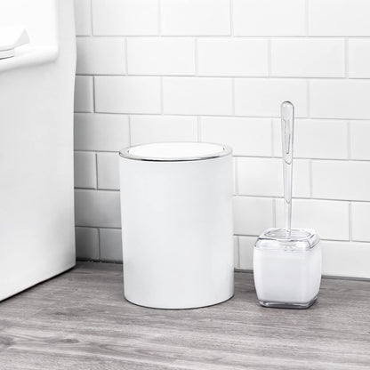 6 Pack White Acrylic Bathroom Accessories Set, Premium Acrylic Bathroom Set, White Toothbrush Holder Set