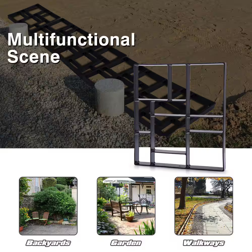 Concrete Mold Cement Paver Stepping Stone Walk Maker – 4-Piece DIY Path