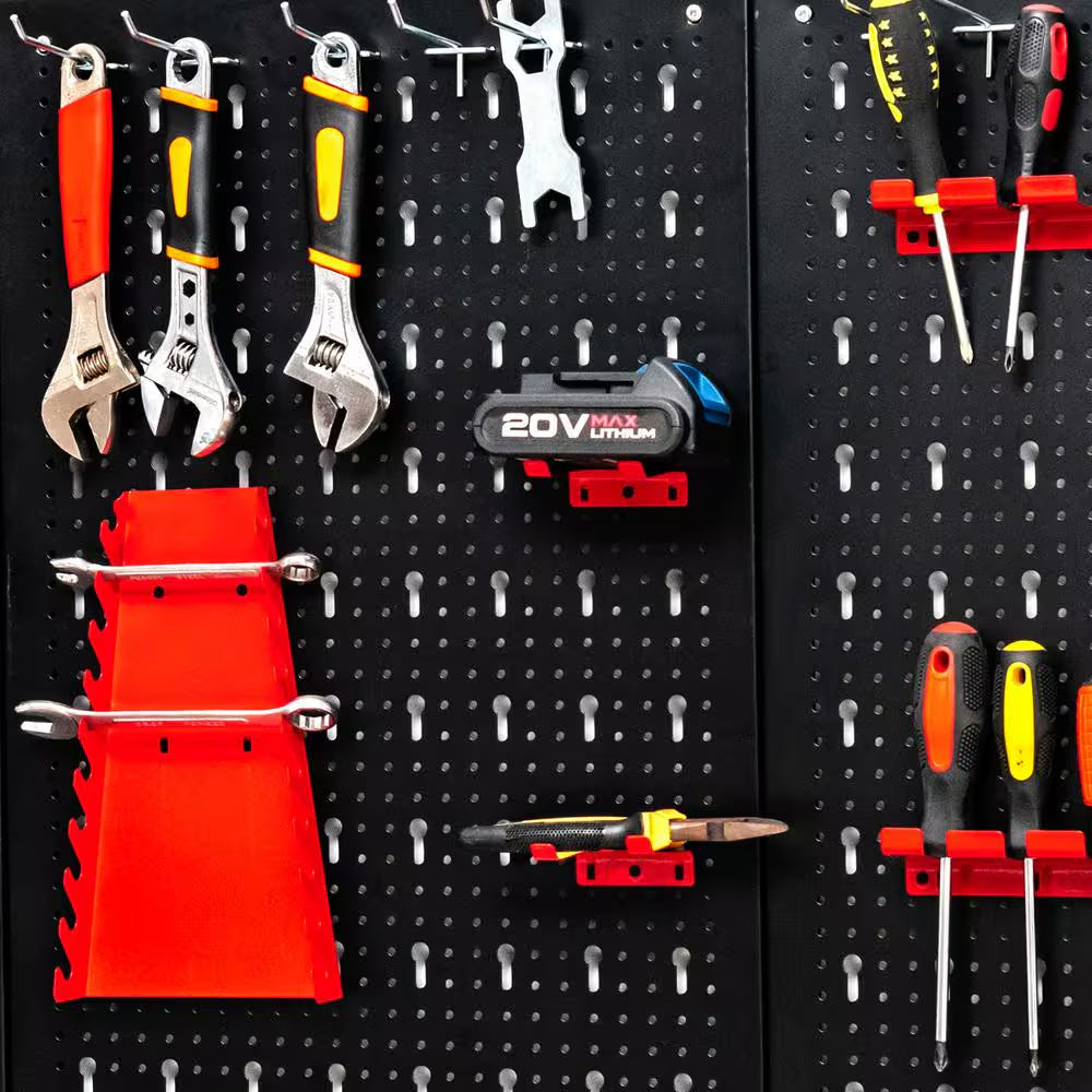 Garage Wall Pegboard Organizer 24"x48" – 3 Metal Boards + 25 Tool Storage Accessories for DIY & Workshop