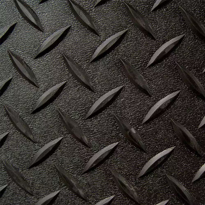 Textured Slip Resistant Diamond Plate 5 Ft. X 9 Ft. Black Garage Flooring Roll Vinyl Golf Cart Mat, 23 Sizes Available
