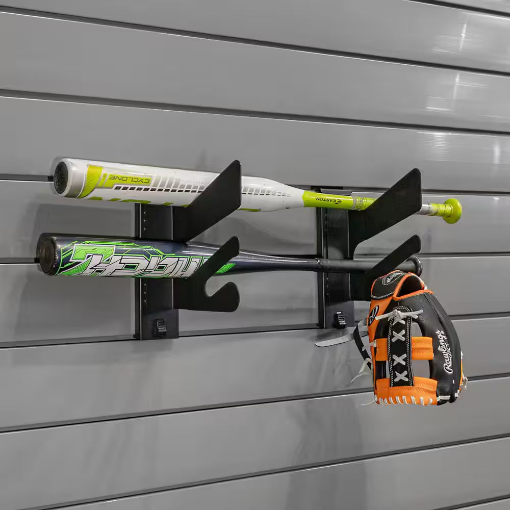 Stealth Sports Slat Wall Panel Kit – 12 Black Accessories, 50 lb Load Capacity, Garage & Workshop Storage