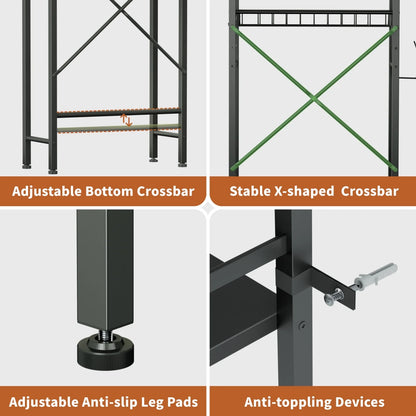 Black 4-Tier Over-the-Toilet Storage Organizer – Freestanding Bathroom Space Saver