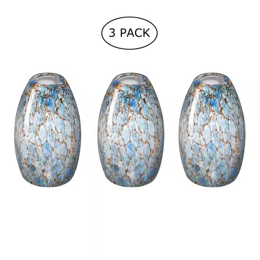 Blue Art Glass Globe Pendant Shade – 3-Pack Mini Pendant Lamp Shade with 1.65 in. Lip Fitter (Not Included) - 7.64 in. 