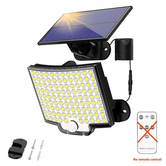 106-LED Solar Motion Sensor Floodlight – Outdoor Waterproof with Remote, 3 Modes
