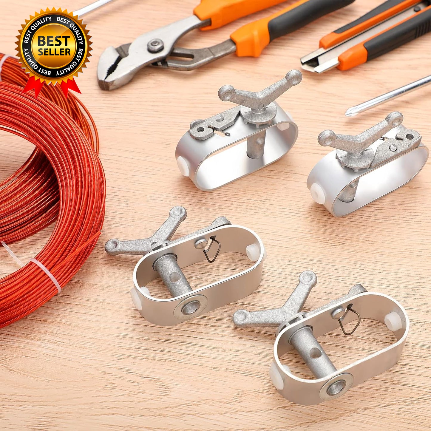 2-Piece Swimming Pool Cover Winch & Cable Kit – 4-Piece Pool Cover Cable Set