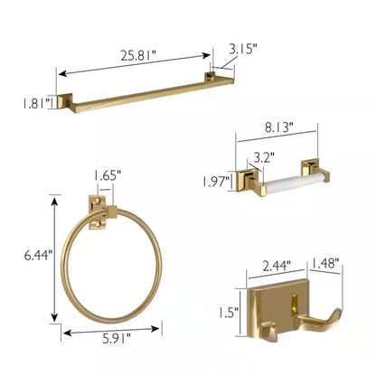 Polished Brass 4-Piece Millbridge Bathroom Accessory Set – Complete Hardware Kit