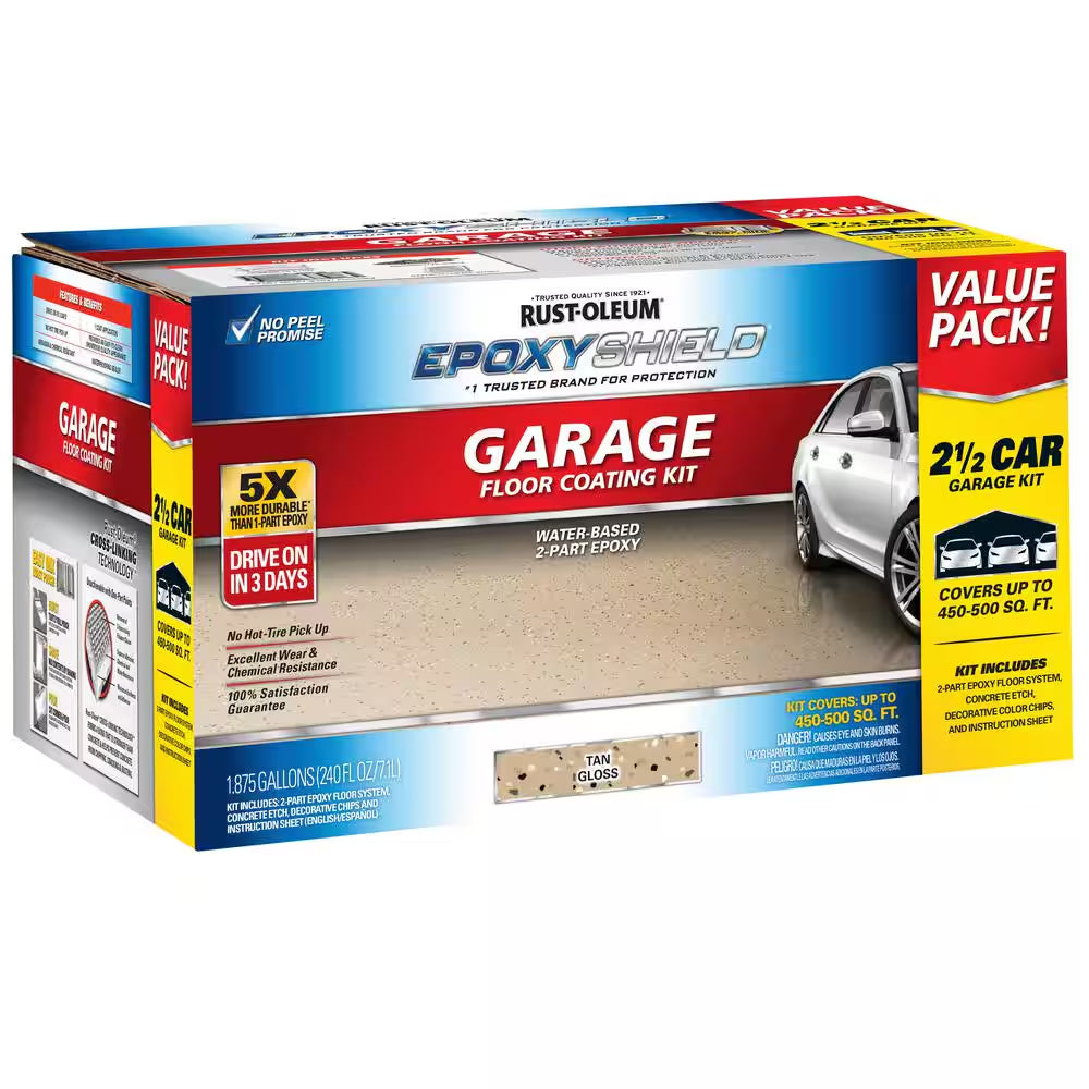 240 Oz. Tan Epoxy 1 Car Garage Floor Kit