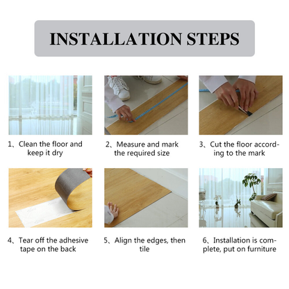 36PCS Self-Adhesive PVC Vinyl Floor Planks – 54 Sq.Ft Wood Look Peel & Stick Tiles