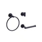Modern 3-Piece Bathroom Hardware Set in Matte Black – Complete Bath Accessories Kit