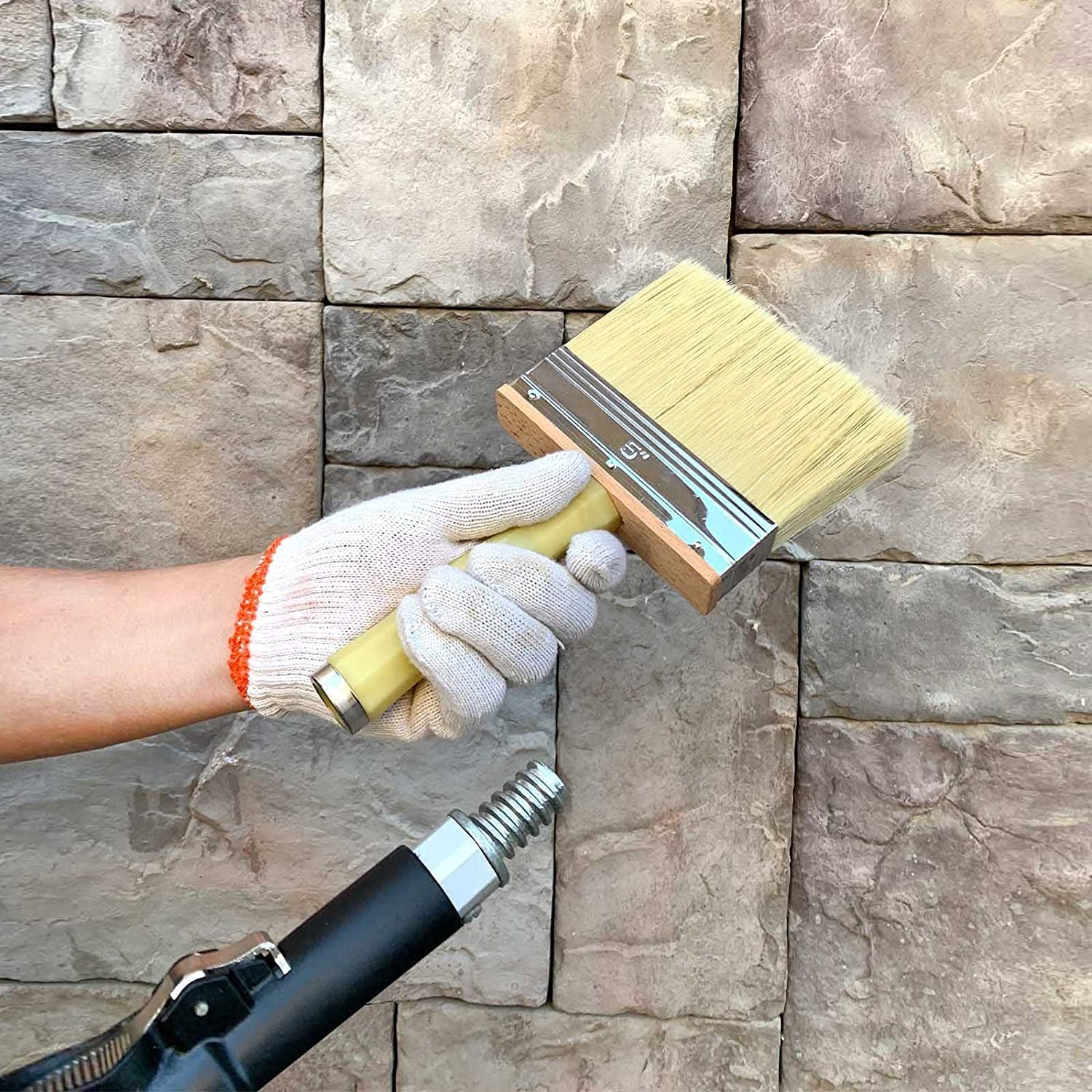 5-Inch Paint Brush Set – 6-Pack, Poly/Bristle Blend for Decks & Fences