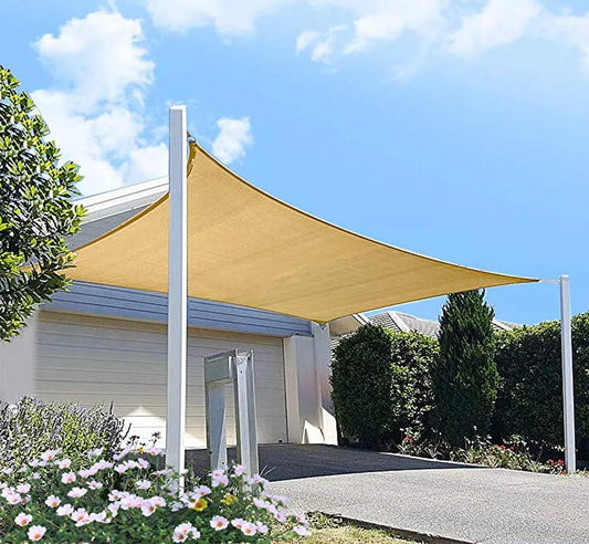 10' x 10' Sun Shade Sail – UV Block Canopy for Patio, Backyard, Lawn & Garden, Beige
