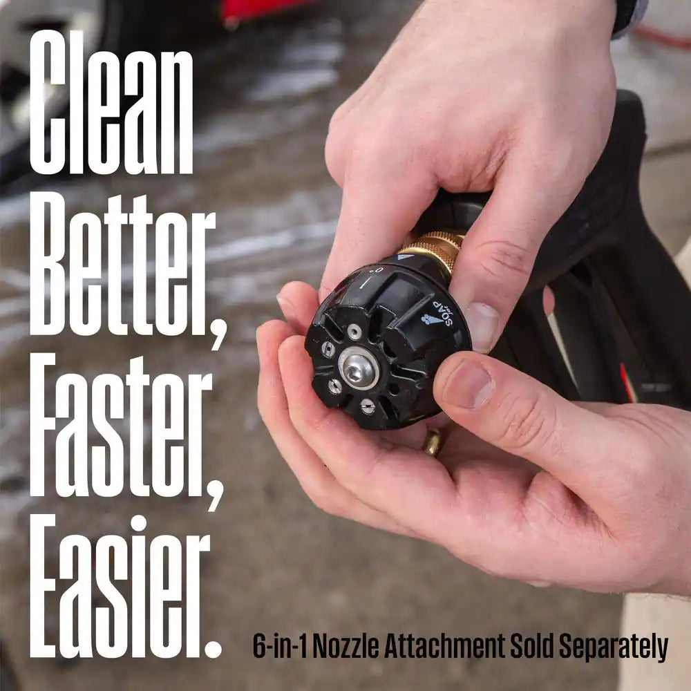 2000 Max PSI 1.76 Max GPM Cold Water Electric Powered Pressure Washer W/Anti-Tipping Technology and 2-Quick Connect Tips