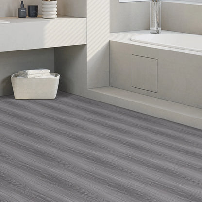 Gray Peel Stick Flooring 36" X 6" 10 Pieces/Pack Vinyl Wood Look Flooring Thin Tiles, Easy to Install for Bathroom, Kitchen, Living Room