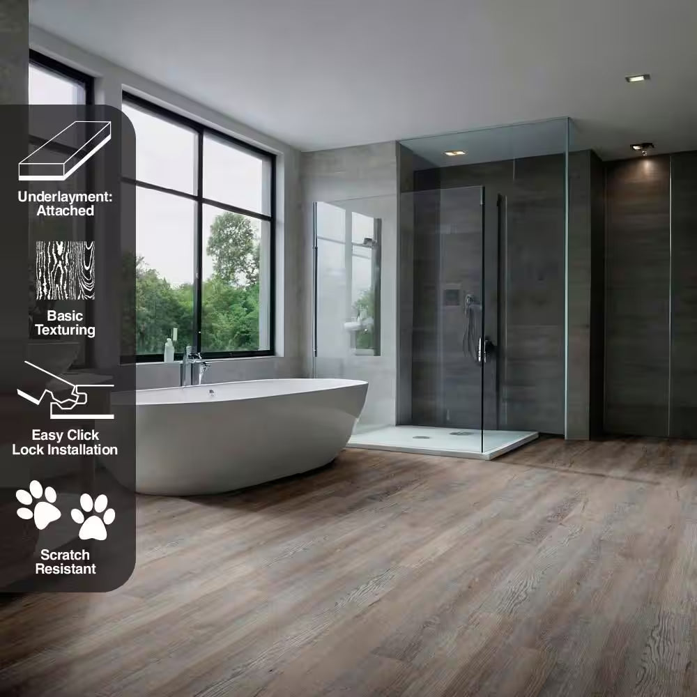 Winding Brook 6 MIL X 6 In. W X 36 In. L Click Lock Waterproof Luxury Vinyl Plank Flooring (23.95 Sqft/Case)